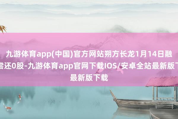 九游体育app(中国)官方网站朔方长龙1月14日融券偿还0股-九游体育app官网下载IOS/安卓全站最新版下载