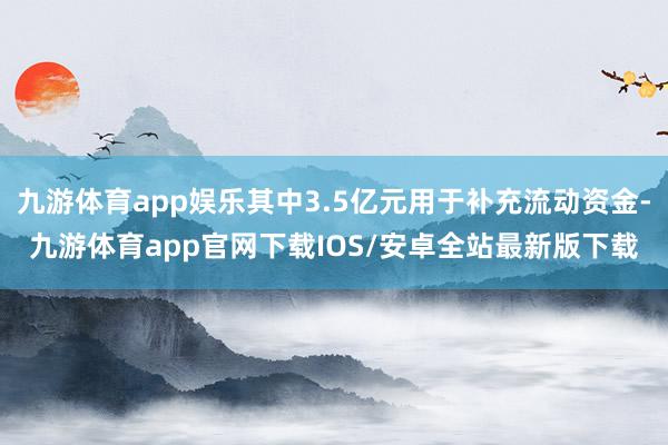 九游体育app娱乐其中3.5亿元用于补充流动资金-九游体育app官网下载IOS/安卓全站最新版下载