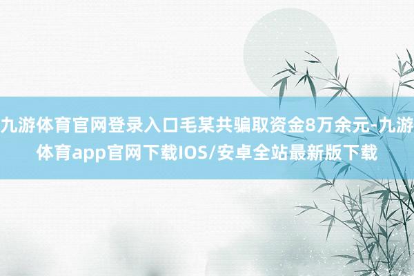 九游体育官网登录入口毛某共骗取资金8万余元-九游体育app官网下载IOS/安卓全站最新版下载