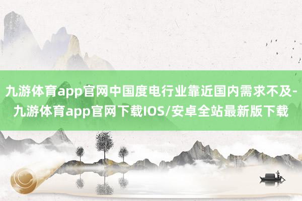 九游体育app官网中国度电行业靠近国内需求不及-九游体育app官网下载IOS/安卓全站最新版下载