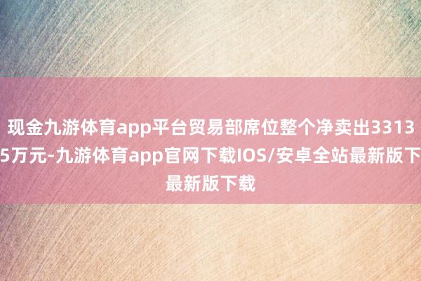现金九游体育app平台贸易部席位整个净卖出3313.55万元-九游体育app官网下载IOS/安卓全站最新版下载