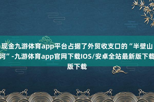 现金九游体育app平台占据了外贸收支口的“半壁山河”-九游体育app官网下载IOS/安卓全站最新版下载